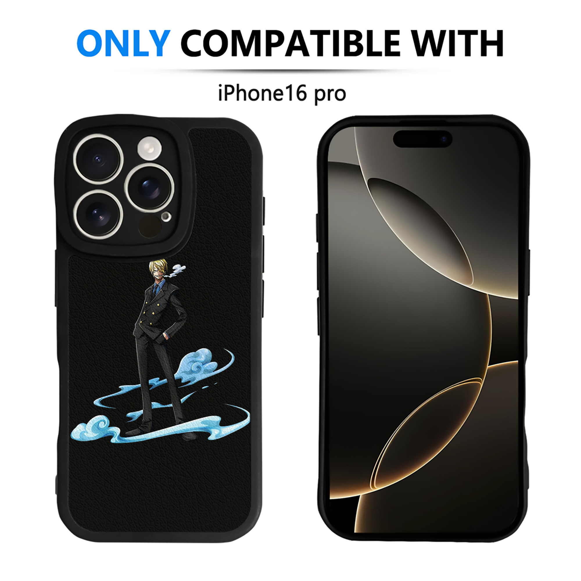 （画像用） ワンピース サンジ ONE PIECE Sanji 【iPhone 16シリーズ対応】シリコンスマホケース（レザー調） 材質：シリコン